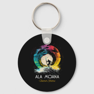 Ala Moana United States Surfing Surfboard Keychain