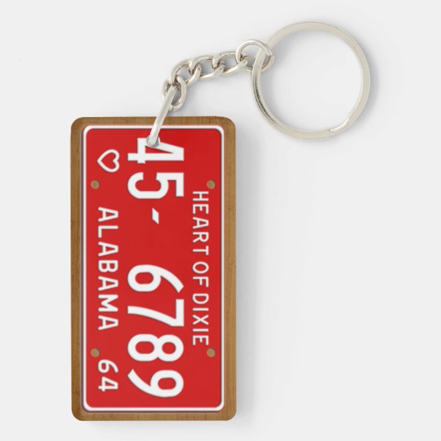 Alabama 1964 Heart of Dixie License Plate Keychain (Back)