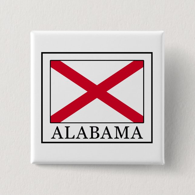 Alabama 2 Inch Square Button (Front)