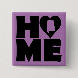 Alabama Accueil Heart State Button Badge Pin