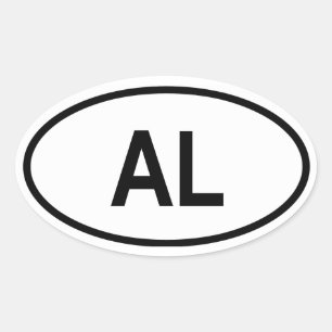 Alabama "AL" Oval Sticker