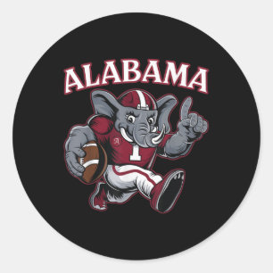 Alabama Al Vintage Sports Funny Love Elephant Anim Classic Round Sticker