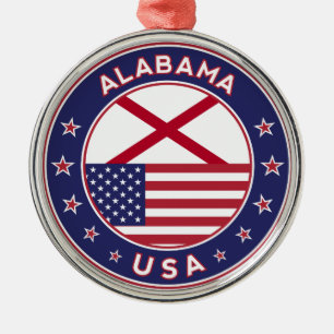 Alabama, Alabama t-shirt, Alabama sticker, Metal Ornament