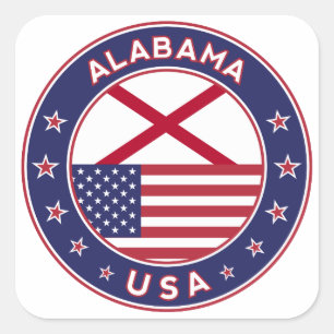Alabama, Alabama t-shirt, Alabama sticker, Square Sticker