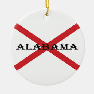 Alabama and Flag orncn Ceramic Ornament