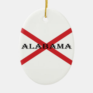 Alabama and Flag orncnt Ceramic Ornament