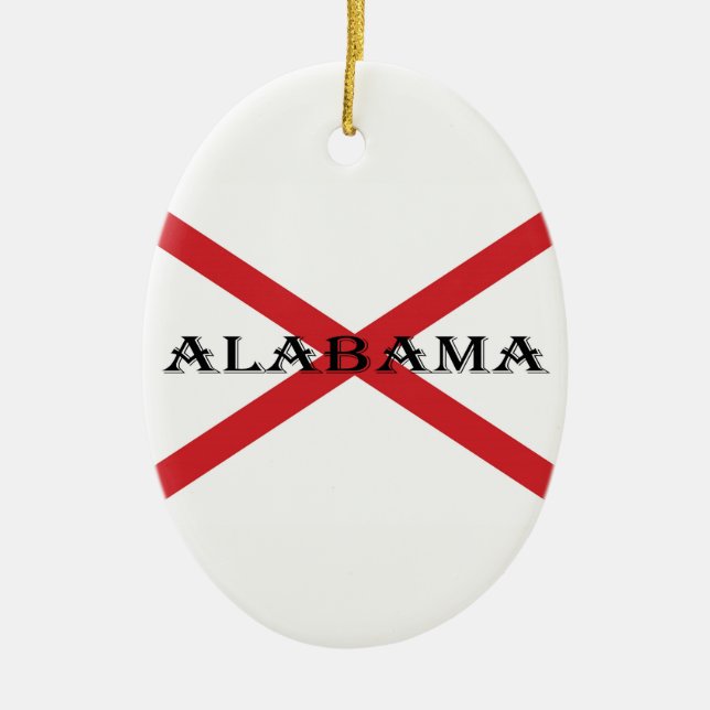 Alabama and Flag ornt Ceramic Ornament (Front)