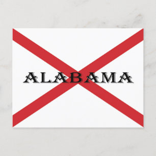 Alabama and Flag pccnt Postcard