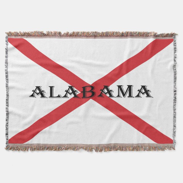 Alabama and Flag tbcnt Throw Blanket (Front)