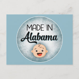 Alabama Baby Funny Blue New Boy Postcard