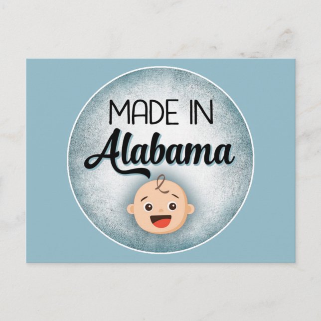 Alabama Baby Funny Blue New Boy Postcard (Front)