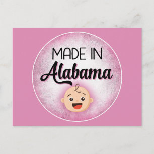 Alabama Baby Funny Pink Nouvelle Fille Carte posta