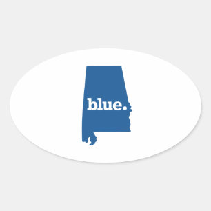 ALABAMA BLUE STATE OVAL STICKER