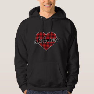 Alabama Buffalo Plaid Heart Cozy Christmas Winter Hoodie