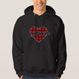 Alabama Buffalo Plaid Heart Cozy Christmas Winter  Hoodie