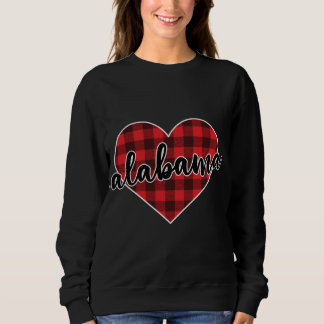 Alabama Buffalo Plaid Heart Cozy Christmas Winter Sweatshirt