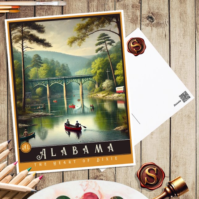 Alabama | Carte postale État hyper-réaliste (Créateur téléchargé)