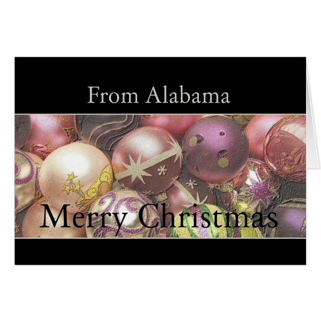 Alabama Christmas Card, state specific (Front Horizontal)