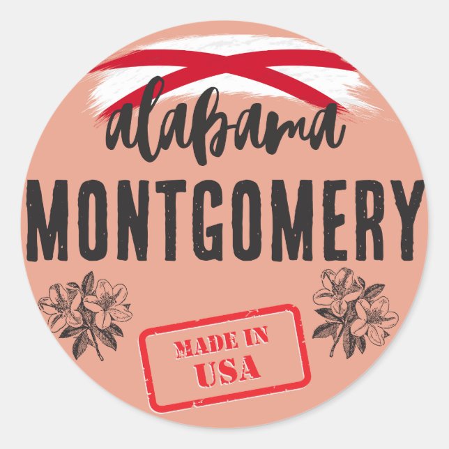 Alabama Cities Classic Round Sticker (Front)