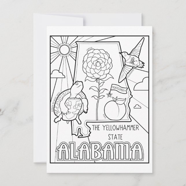 alabama colour me collage invitation (Front)