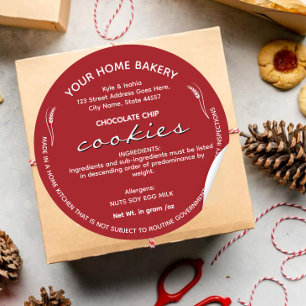 Alabama cottage food labelBakery Packaging Classic Round Sticker