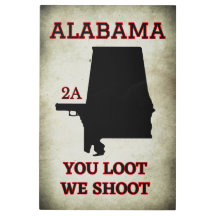 Alabama: Defend Your Second Amendment Metal Sign