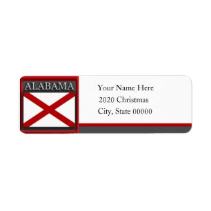 Alabama Drapeau personnalisé Adresse de retour