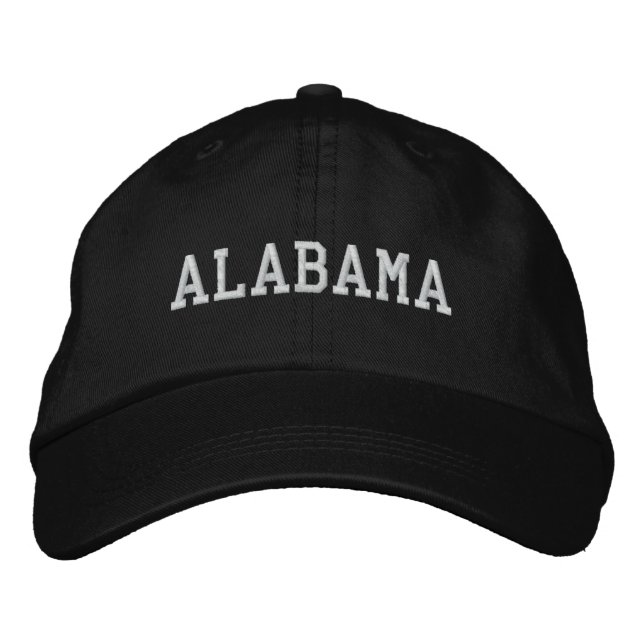 Alabama Embroidered Adjustable Cap Black (Front)