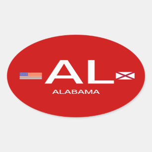 Alabama* European-style Bumper Sticker* Oval Sticker