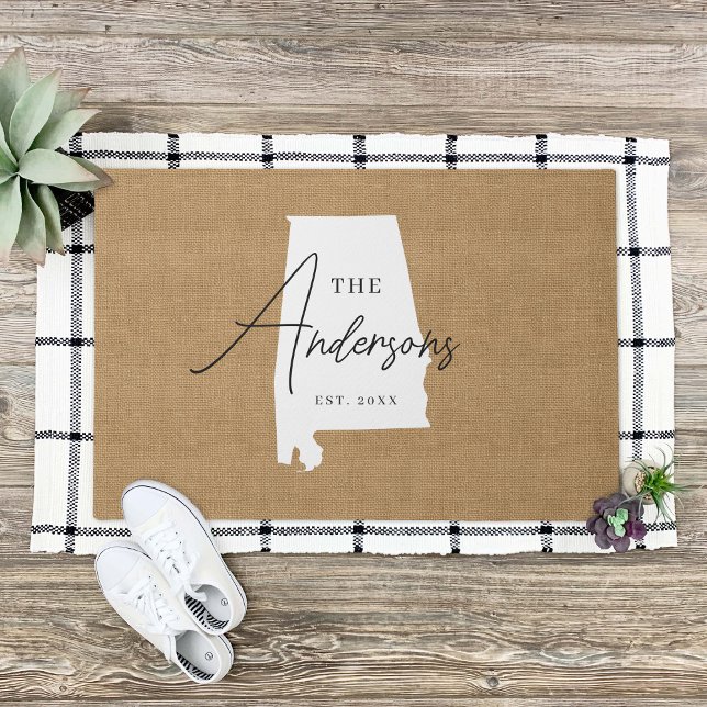 Alabama Family Monogram State Doormat (Creator Uploaded)