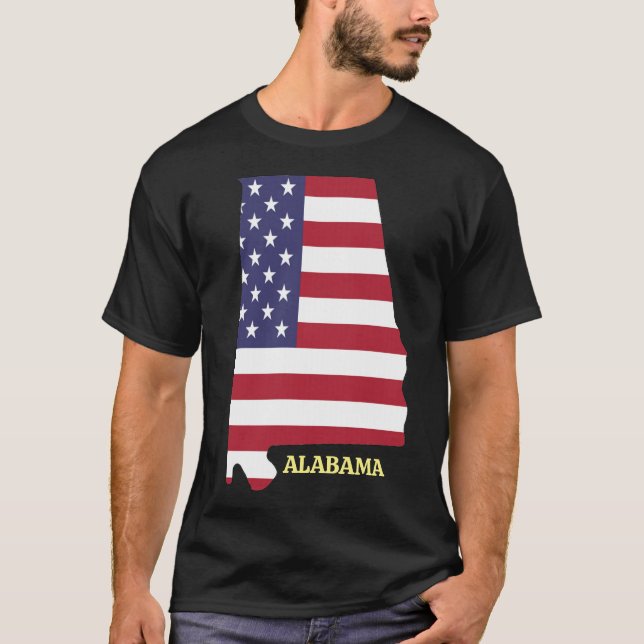 ALABAMA Family Reunion 💛 Red White Blue USA Flag T-Shirt (Front)