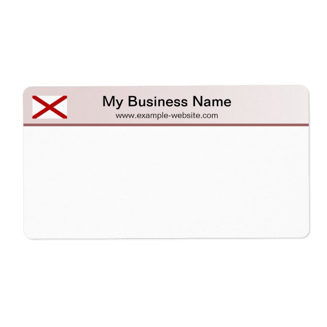 Alabama Flag Header Shipping Label (Front)