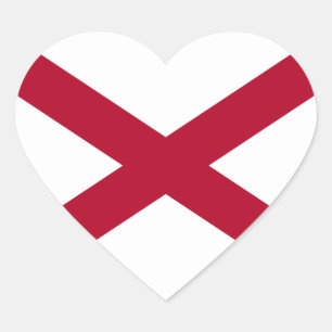 Alabama flag heart sticker