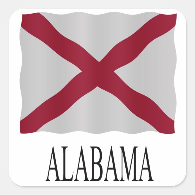 Alabama flag square sticker (Front)