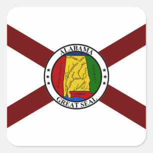 Alabama flag square sticker