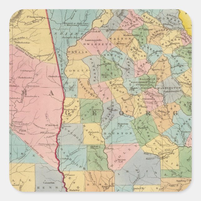 Alabama, Georgia Square Sticker (Front)