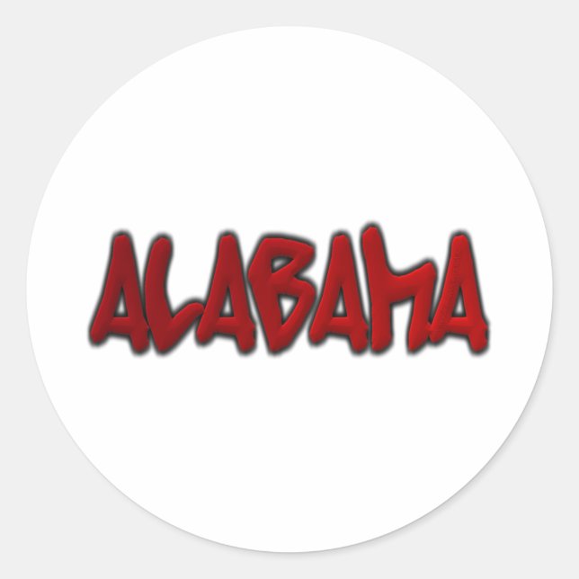 Alabama Graffiti Classic Round Sticker (Front)