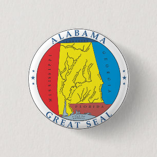 Alabama great seal 1 inch round button