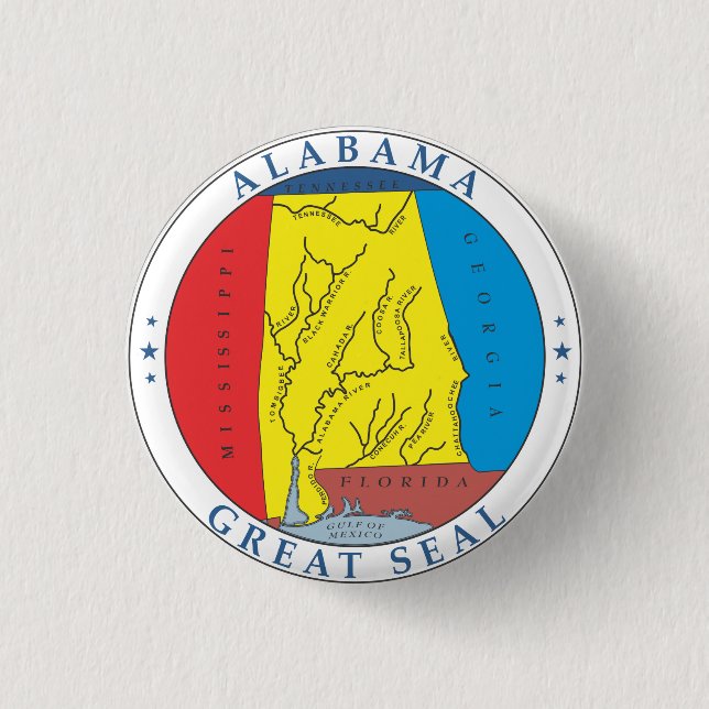 Alabama great seal 1 inch round button (Front)