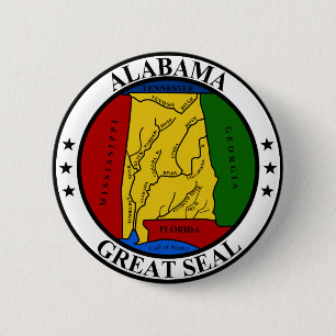 Alabama Great Seal 2 Inch Round Button