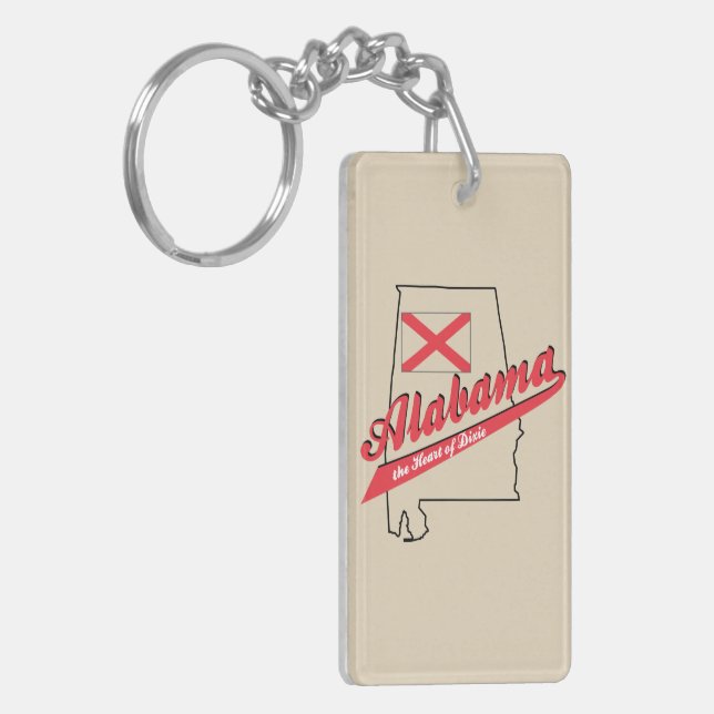 Alabama Heart of Dixie Keychain (Front Left)