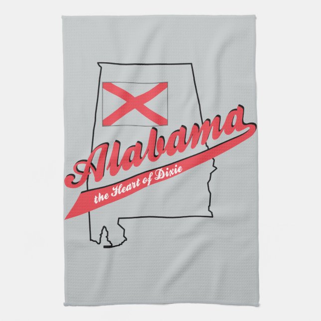 Alabama Heart of Dixie Kitchen Towel (Vertical)