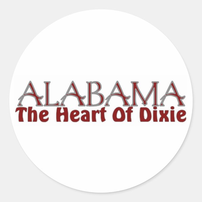 Alabama heart of Dixie stickers (Front)