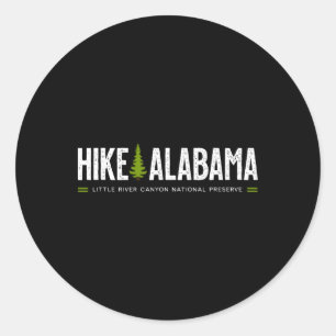 Alabama Hike Little River Canyon Tree Retro Graphi Classic Round Sticker