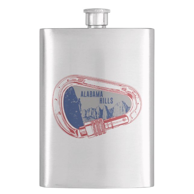 Alabama Hills Climbing Carabiner Hip Flask (Front)