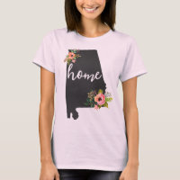 Alabama Home Chalkboard Watercolor Flowers State