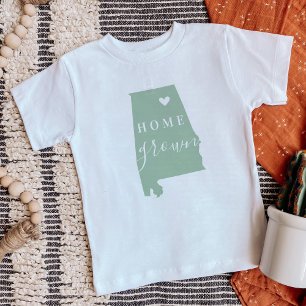 Alabama Home Grown   Editable Colours State Map Baby T-Shirt