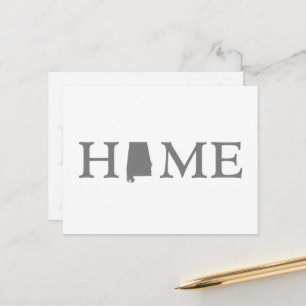 Alabama Home State Shaped Letter Grey Alabaman Postcard
