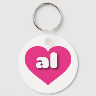 Alabama hot pink heart - I love al Keychain
