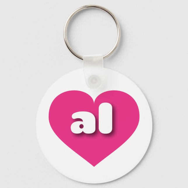 Alabama hot pink heart - I love al Keychain (Front)